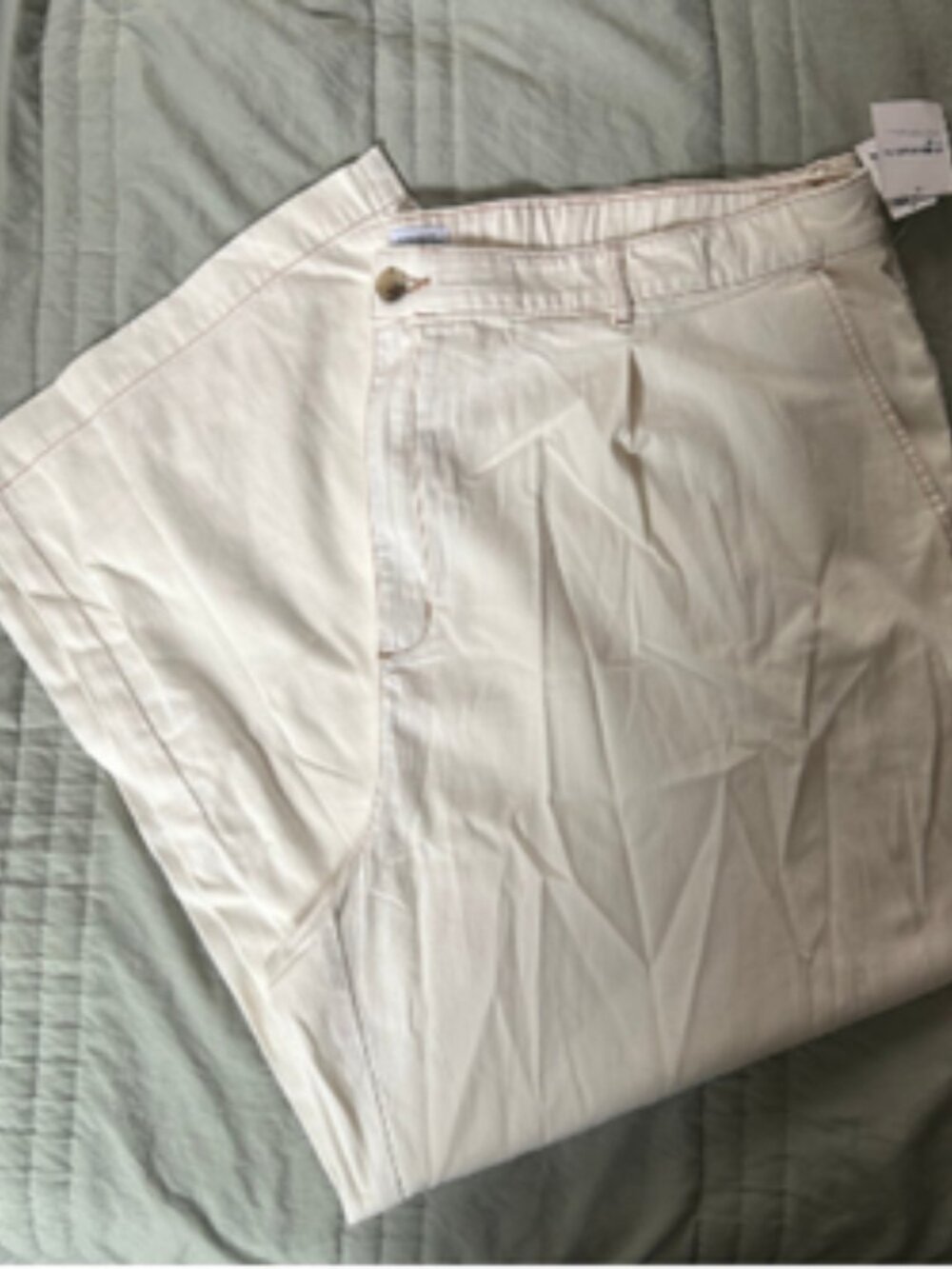 Old Navy High-Waisted Trouser Wide-Leg Pants in Ecru